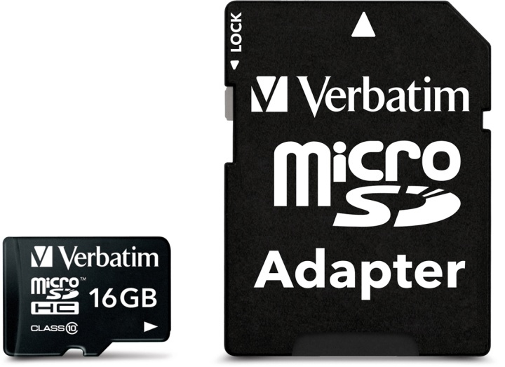 Verbatim microSDHC, 16GB, Class 10, mukana sovitin ryhmässä KODINELEKTRONIIKKA / Tallennusvälineet / Muistikortit / MicroSD/HC/XC @ TP E-commerce Nordic AB (38-23433)