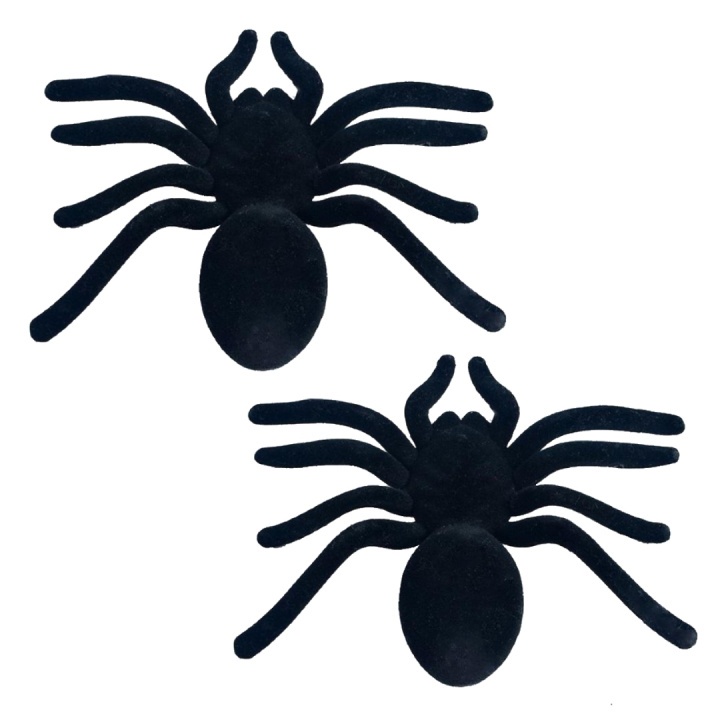 Pelottava hämähäkki pehmeällä ulkokankaalla, 16,5x10 cm, 2 kpl ryhmässä KOTI, TALOUS JA PUUTARHA / Sisustus / Halloween @ TP E-commerce Nordic AB (38-83060)