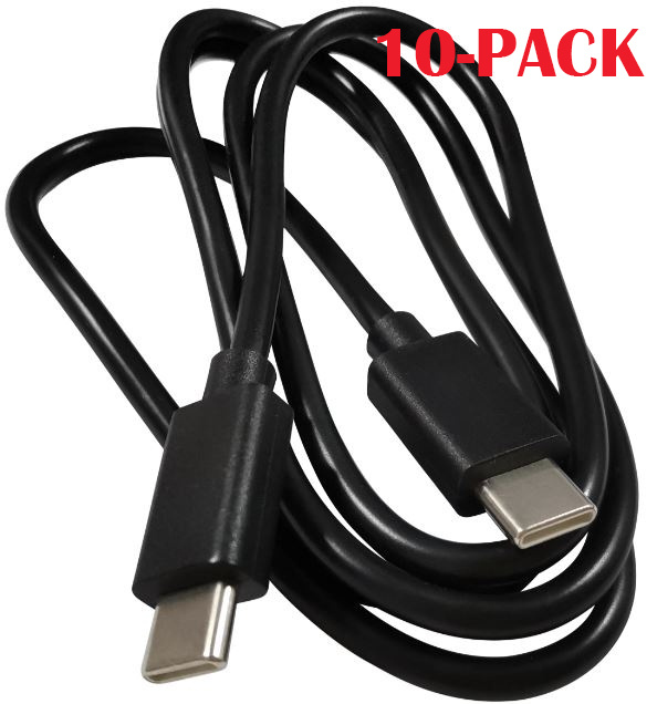 10-PACK Cable USB-C - USB-C, 3A, 1m, Black ryhmässä ÄLYPUHELIMET JA TABLETIT / Laturit & Kaapelit / Kaapelit / Tyyppi C -kaapelit @ TP E-commerce Nordic AB (A22401PKT10)