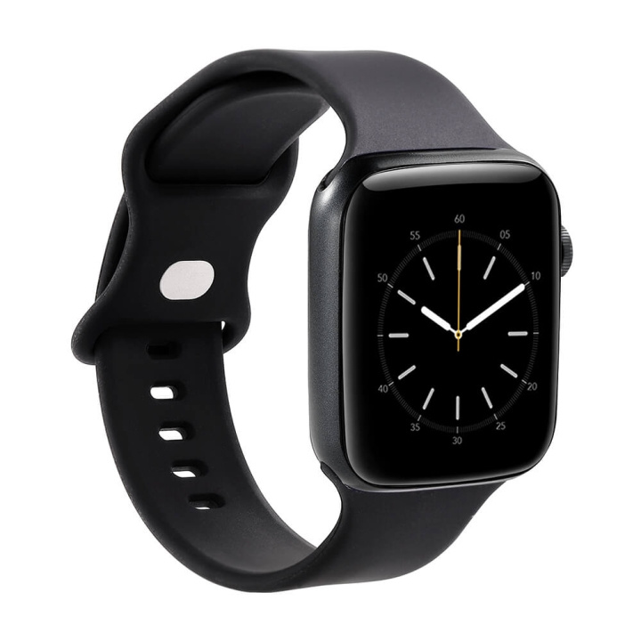 GEAR Watchband Silicone BLACK Apple Watch 42/44/45 ryhmässä URHEILU, VAPAA-AIKA JA HARRASTUS / Urheilu- ja sykekellot / Tarvikkeet @ TP E-commerce Nordic AB (C15821)