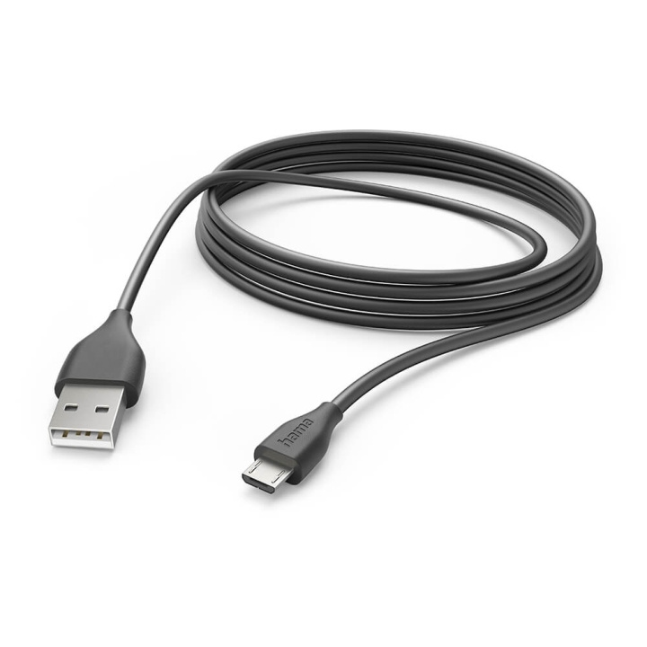 HAMA Charging Cable USB-A to Micro-USB Black 3.0m ryhmässä ÄLYPUHELIMET JA TABLETIT / Laturit & Kaapelit / Kaapelit / MicroUSB-kaapelit @ TP E-commerce Nordic AB (C30218)