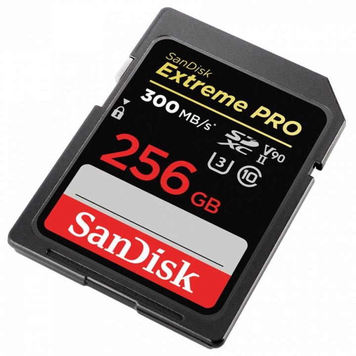 SanDisk SDXC Extreme Pro 256GB 300MB/s UHS-II V90 ryhmässä KODINELEKTRONIIKKA / Tallennusvälineet / Muistikortit / SD/SDHC/SDXC @ TP E-commerce Nordic AB (C38412)