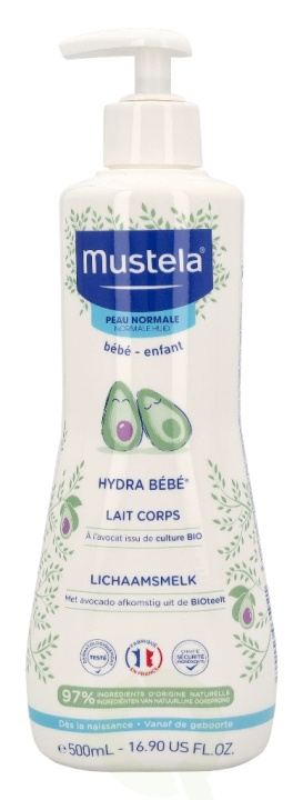 Mustela Hydra Bebe Body Milk 500 ml For Normal Skin ryhmässä KAUNEUS JA TERVEYS / Ihonhoito / Kehon hoito / Vartalovoide @ TP E-commerce Nordic AB (C46423)