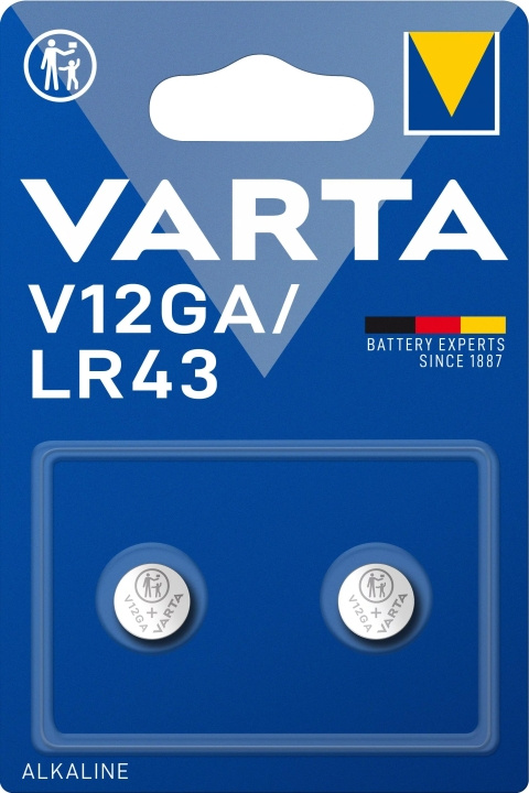 Varta V12GA/LR43 Alkaline 2 Pack ryhmässä KODINELEKTRONIIKKA / Paristot & Laturit / Akut / Nappiparistot @ TP E-commerce Nordic AB (C60802)