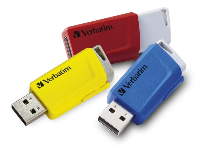 Verbatim Store N Click USB 3.0 3x 16GB red, blue & yellow ryhmässä KODINELEKTRONIIKKA / Tallennusvälineet / USB-muistitikku / USB 3.0 @ TP E-commerce Nordic AB (C65243)