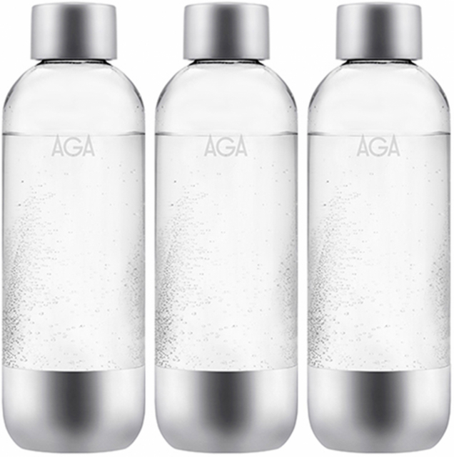 3-pack AGA AQVIA Steel 1L, PET-pullo
