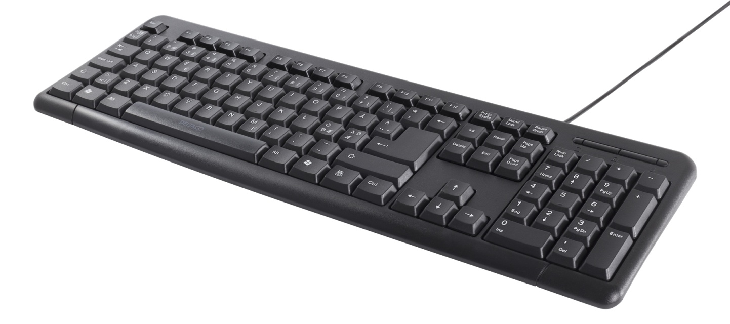 DELTACO USB-näppäimistö, pohjoismainen asettelu, musta