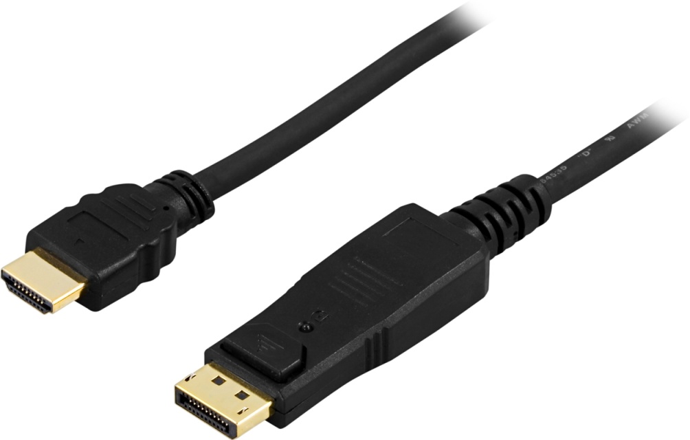 DELTACO DisplayPort - HDMI monitorikaapeli, 20-pin ur - ur, 3m, musta