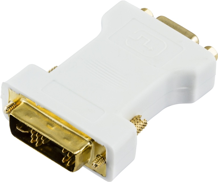 DELTACO DVI-sovitin, analoginen DVI - analoginen VGA, ur - na, valk.