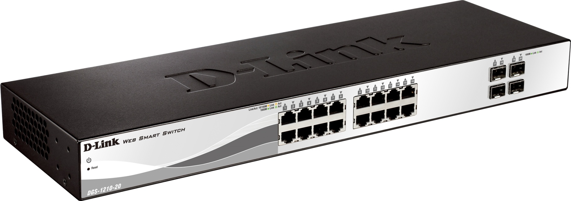 D-Link 16x 10/100/1000 Base-T ports with 4 x 1000Base-T /SFP port