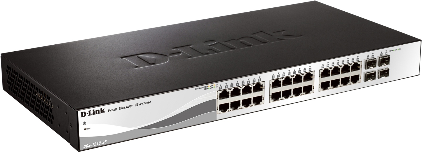 D-Link 24x 10/100/1000 Base-T ports with 4 x 1000Base-T /SFP ports