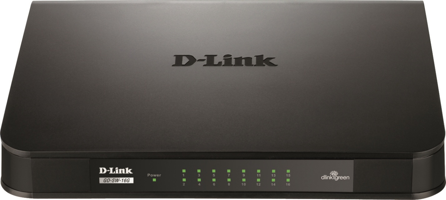 D-Link GO 16-port gigabit kytkin, musta
