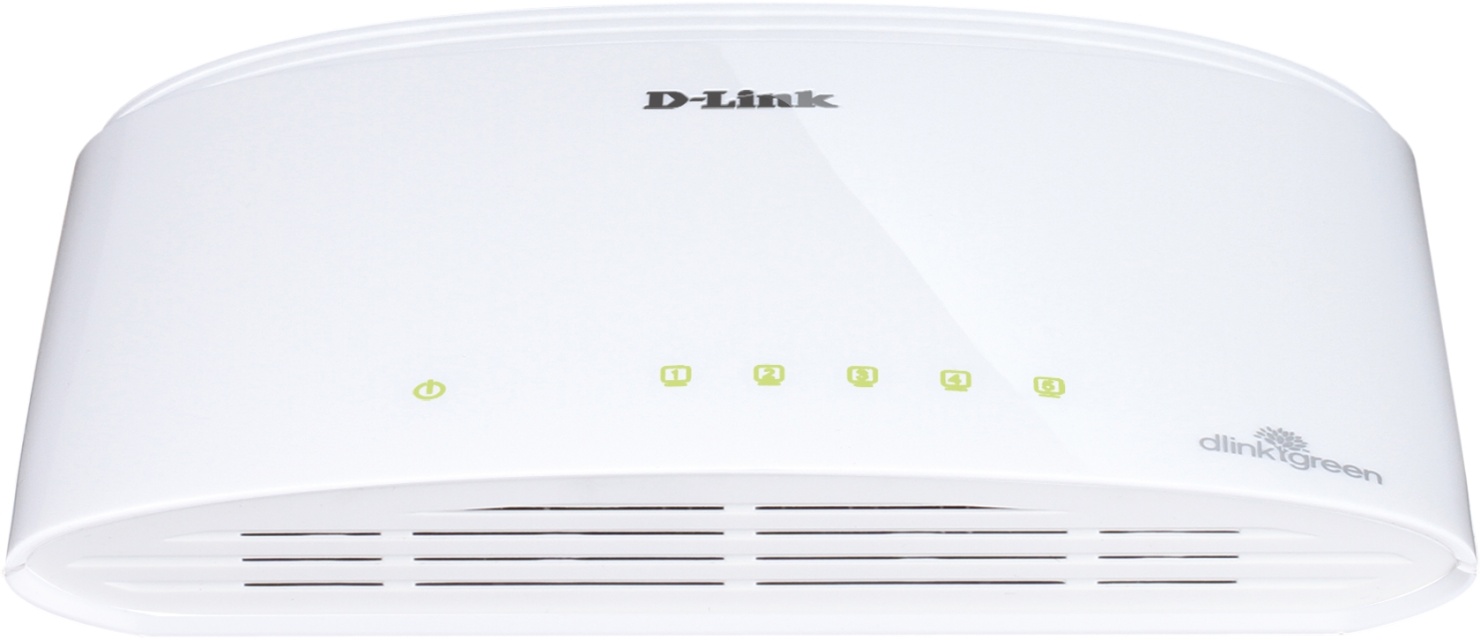 D-Link kytkin, 5x10/100/1000Mbps, RJ45, pöytämalli.