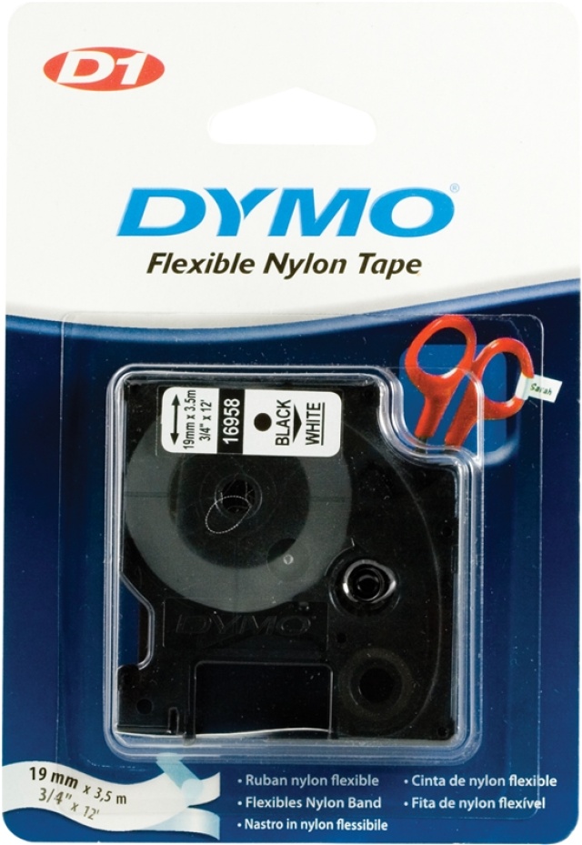 DYMO D1 merkkausteippi, nylon, 19 mm, 3,5 m