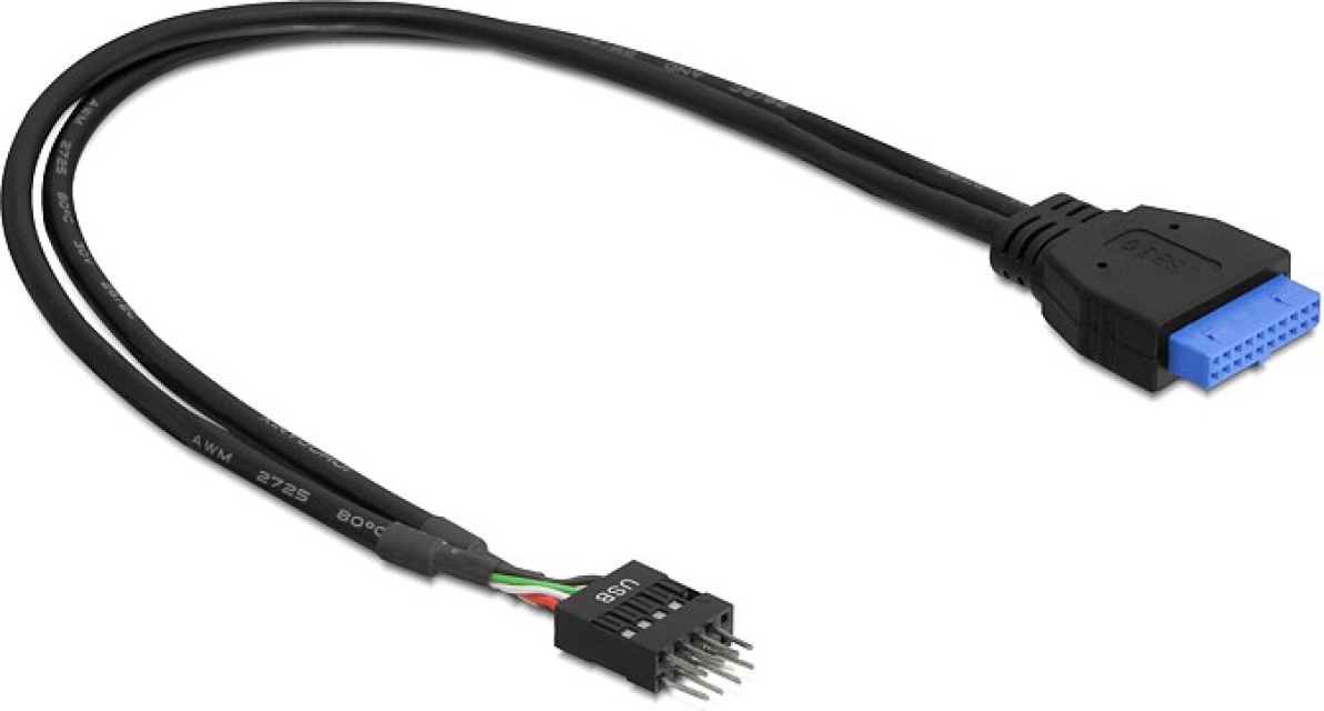 DeLOCK sisäinen kaapeli USB 3.0-USB 2.0, IDC20 na- IDC10 ur, 0,3m mus