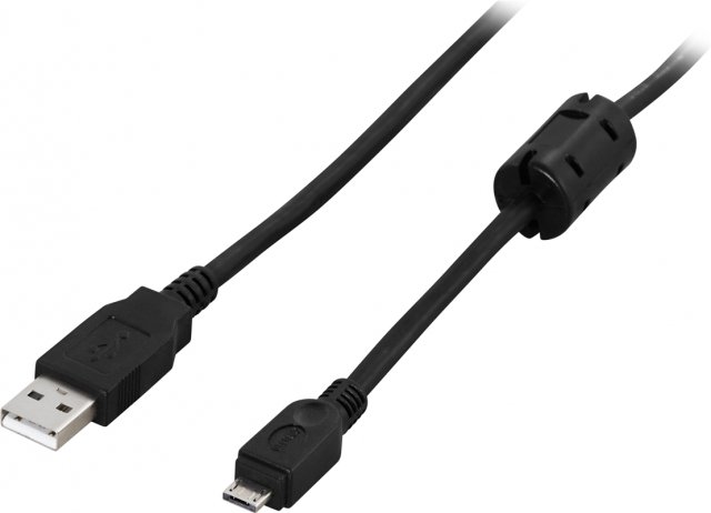 DELTACO USB 2.0 kaapeli tyyppi A uros - tyyppi Micro A uros 2m, musta (USB-361S)