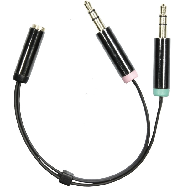 DELTACO 3,5mm mikrofoni ja stereo ur - 3,5mm na, 0,1m, mu