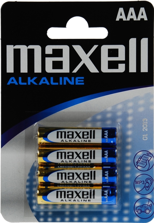 Maxell paristo, AAA (LR03), Alkaline, 1,5V, 4-pakkaus