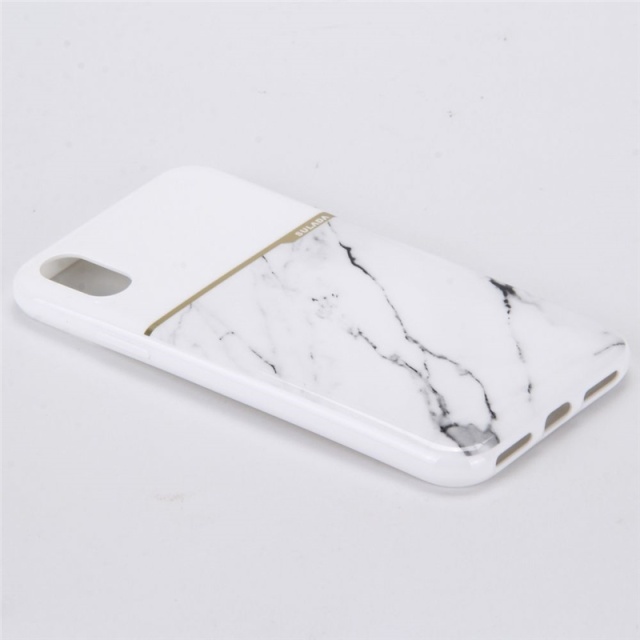 Pehmeä TPU-kotelo iPhone X/XS, valkoinen marmori