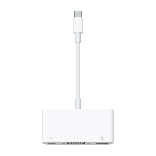 Apple Typ C adapter, Typ C ha - Typ C ho/VGA ho/Typ A ho, 0,15m, vit