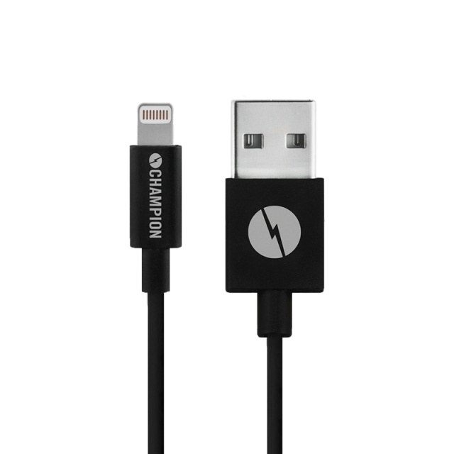 Champion USB-A Lightning-kaapeli 1m musta