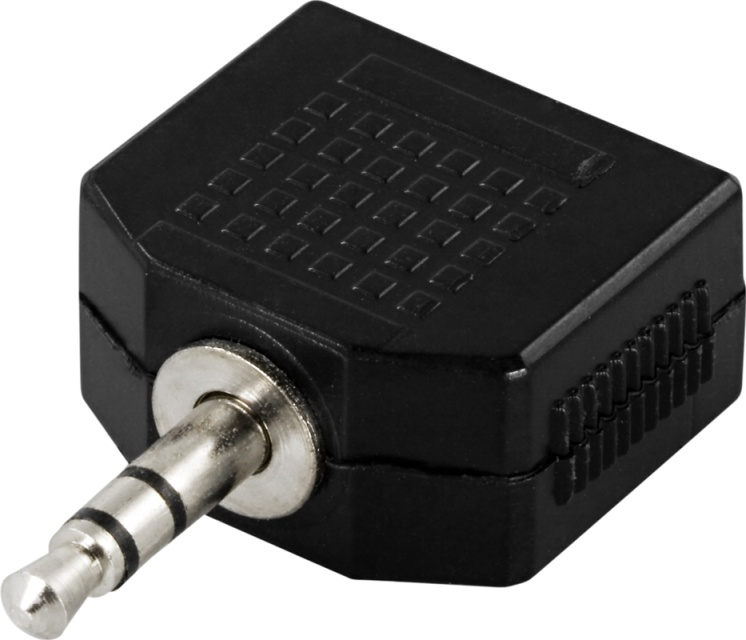 Y-adapteri äänelle, 1x3,5mm u > 2x3,5mm n