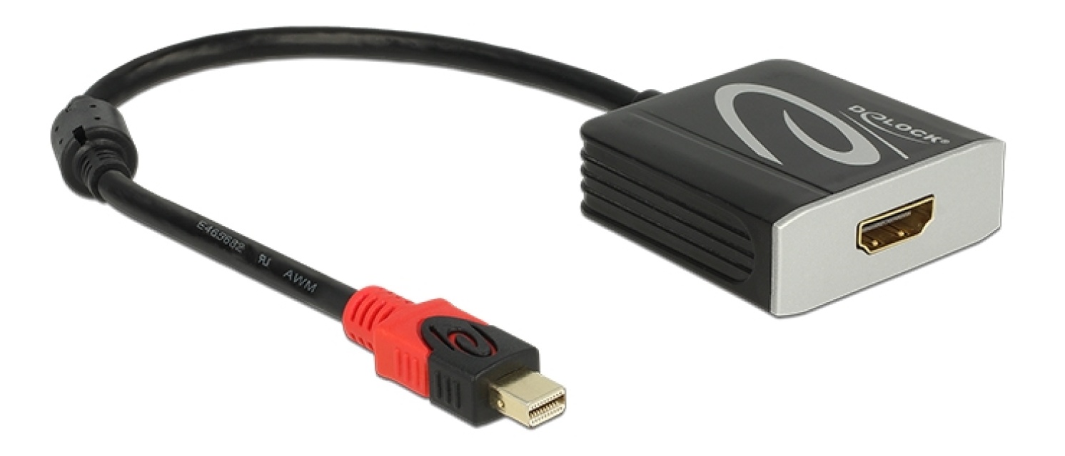 DeLOCK mini DisplayPort - HDMI-sovitin, aktiivinen, 4K 60 Hz, musta