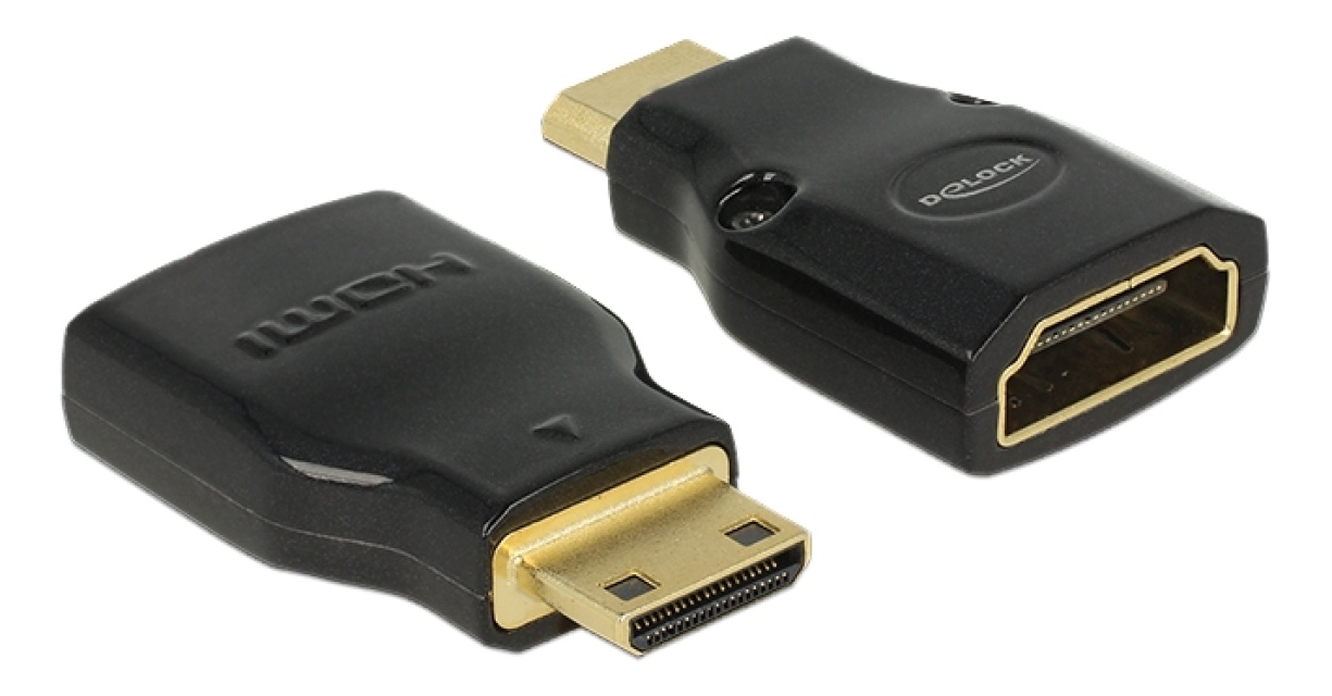 Delock HDMI-sovitin, Mini-C ur - Tyyppi A na, 3480x2160, musta