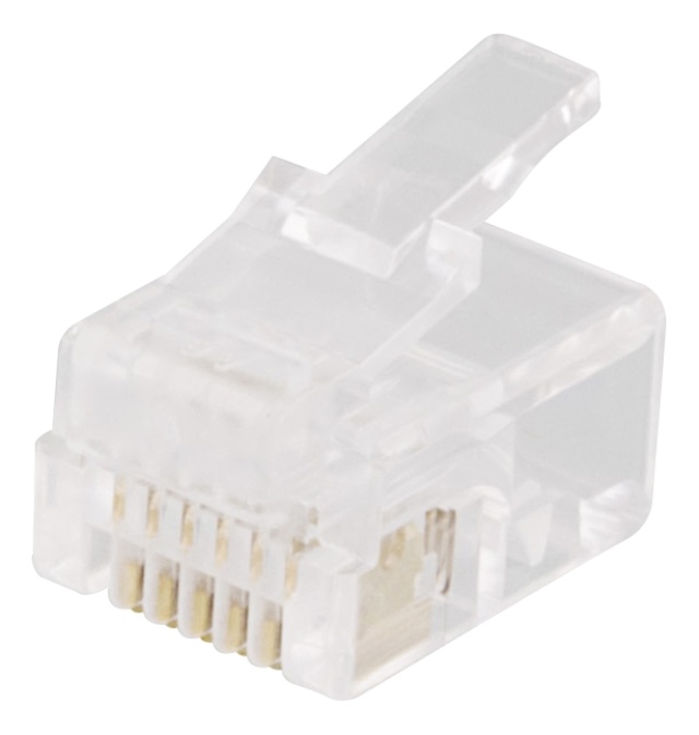 DELTACO modulaariliitin RJ12, 6P6C, 20 kpl pakkaus, läpinäkyvä