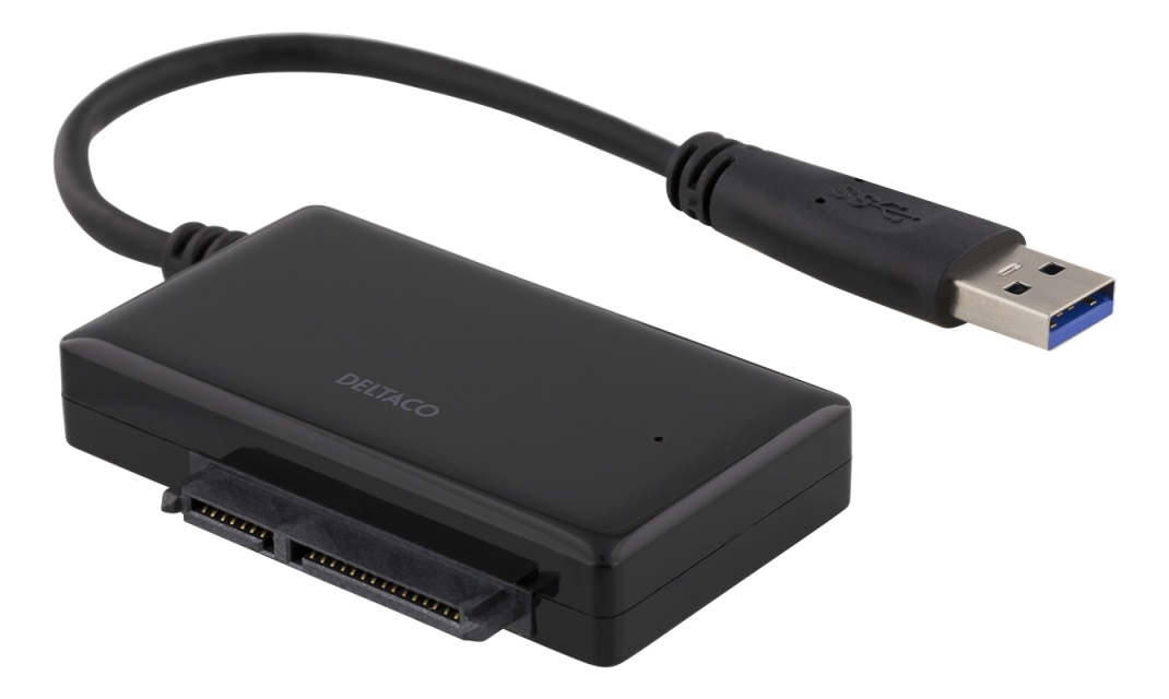 DELTACO sovitin USB 3.0 - SATA 6Gb/s, sov. 2,5" kiintolevyille, musta