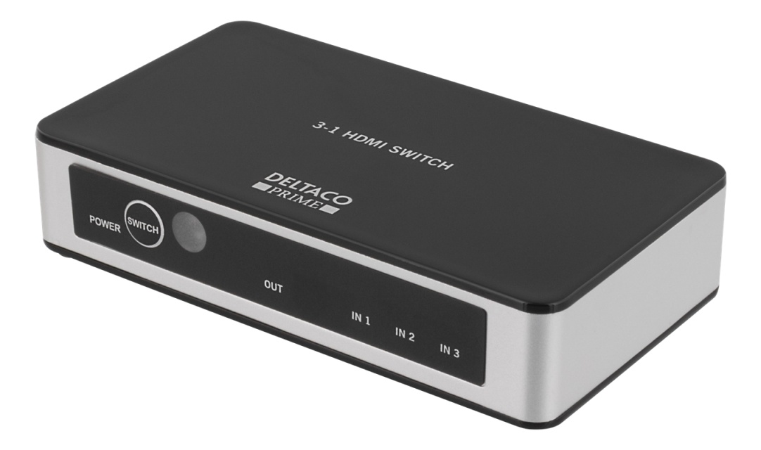 3-porttinen HDMI-kytkin, premium, kaukosäädin, Ultra HD 60Hz, musta