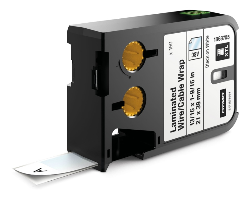 DYMO XTL Laminoitu johto- ja kaapelikietaisutarra 21x39mm, 150kpl