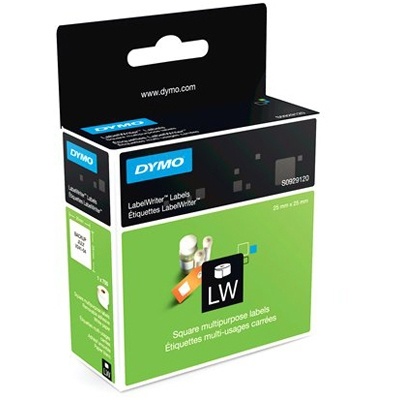 DYMO LabelWriter nelikulmaiset yleisetiketit, 25x25mm, 750 kpl, valk