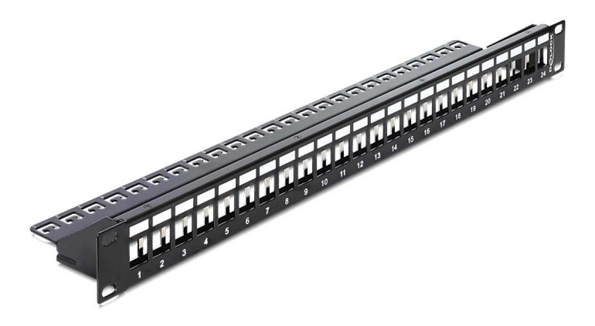 Delock 19" Keystone Patch Panel 24 portti musta