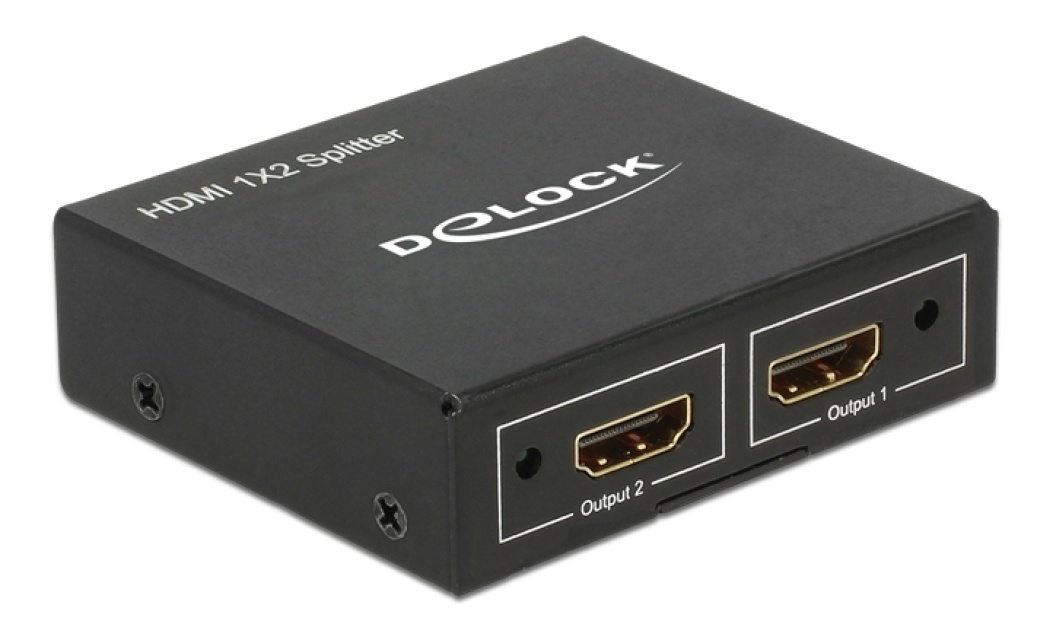 DeLOCK HDMI-jakaja, 1 sisääntulo ja 2 ulostuloa, 4K 30Hz, musta