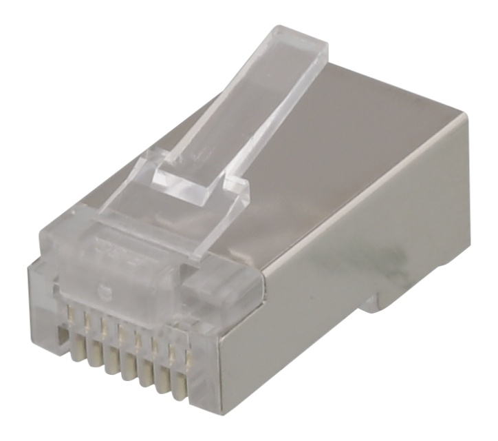 DELTACO RJ45 liitin laitekaapelille, Cat5e, suojattu, 20kpl
