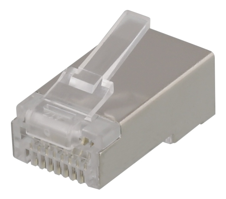 DELTACO RJ45 modulaariliitin laitekaapelille, Cat6a, suojattu, 20 kpl