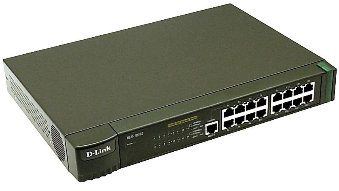 D-Link 16-porttinen kytkin,16x10/100Mbps, NWay, uplink