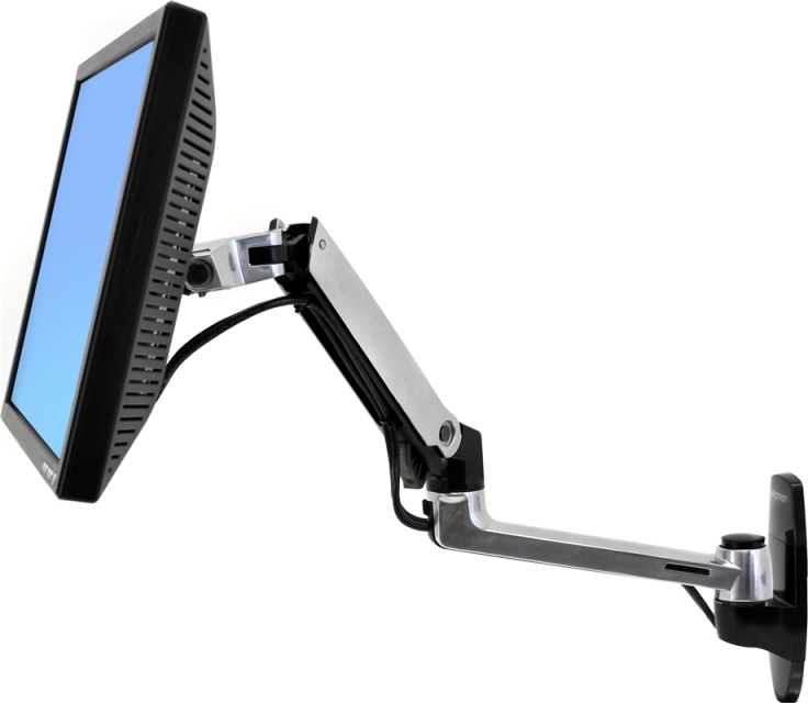 Ergotron LX monitorarm, väggfäste, max 9kg, 2 leder, VESA 75/100