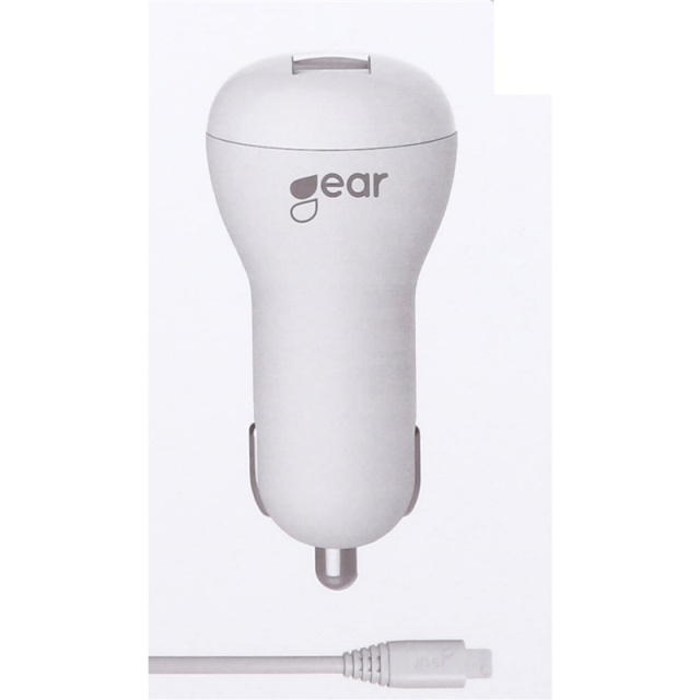 Gear Laturi 12-24V 1xUSB 1A Valk. MicroUSB  Johto Pyöreä 1m