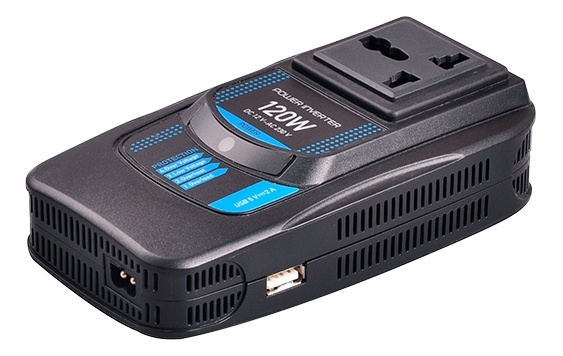 CAR120 Power Inverter, muunnettu siniaalto, 230V, 24V DC, USB 5V 2,1A,