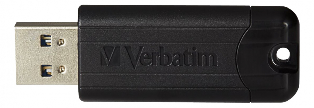 Verbatim PinStripe USB-muisti, 32GB, USB 3.0, sis. ved. suojus, musta