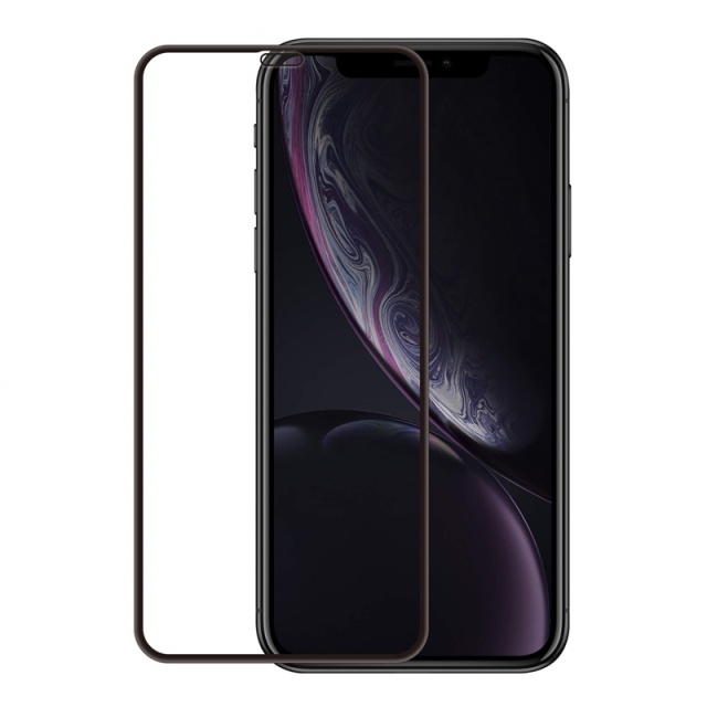 Gear Näytönsuojus 3D Platinum Kaarevat Lasi Musta Kehys - iPhone XR / 11