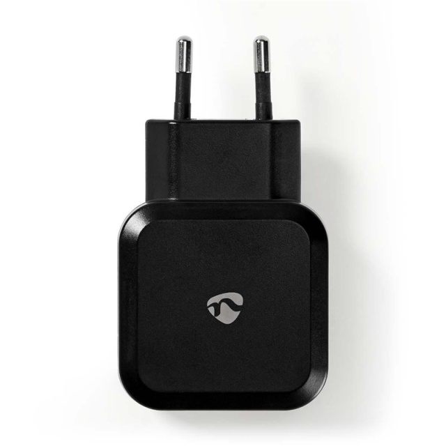 Nedis Seinälaturi | 24 W | Pikalataus-toiminto | 2x 2.4 A A | Lähtöliitäntöjen määrä: 2 | 2x USB-A | Kaapeli ei sisälly | Single Voltage Output | Musta