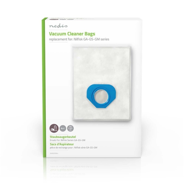 Nedis Pölypussi | 4 kpl | Mikrokuitu | Eniten myyty: Nilfisk | Valkoinen