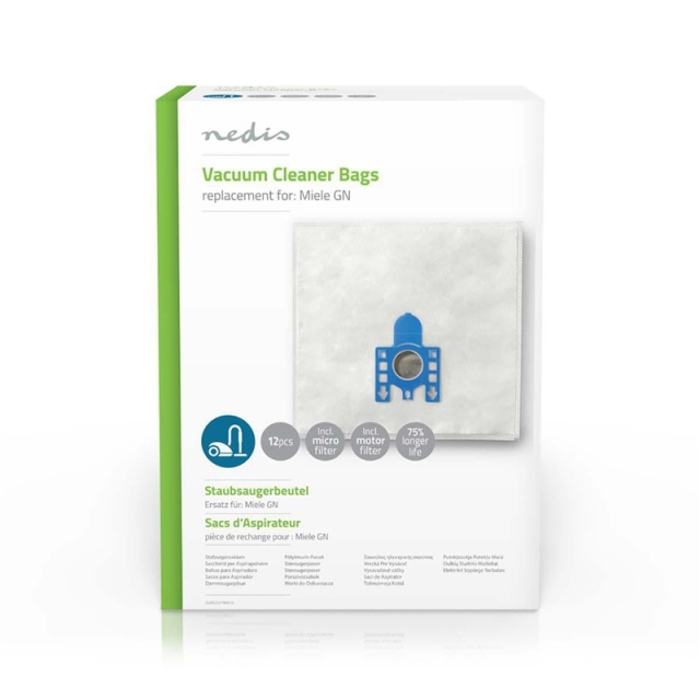 Nedis Pölypussi | 12 kpl | Mikrokuitu | Eniten myyty: Miele | Valkoinen