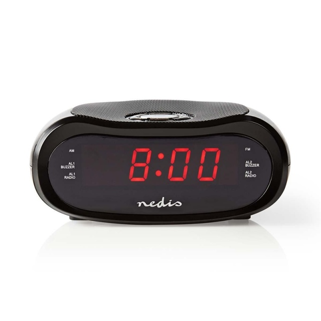 Nedis Digitaalinen Kelloradio | LED | AM / FM | Torkkutoiminto | Uniajastus | Hälytysten lukumäärä: 2 | Musta