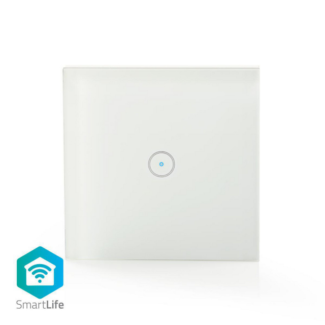 Nedis SmartLife Seinäkytkin | Yksittäinen | Seinäkiinnitys | 1000 W | Android™ / IOS | Lasi | Valkoinen