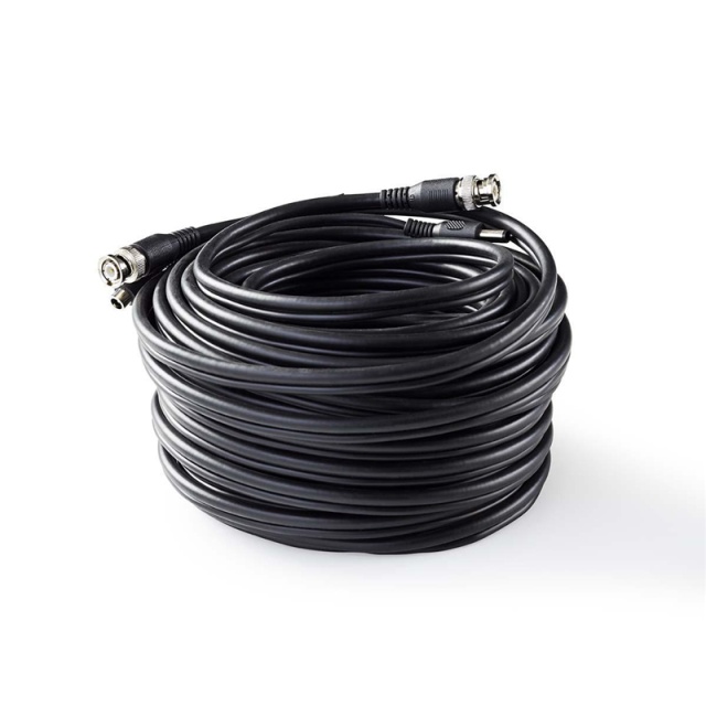 Nedis CCTV kaapeli | BNC / DC | 20.0 m | Pyöreä | PVC | Musta | Pakkaus