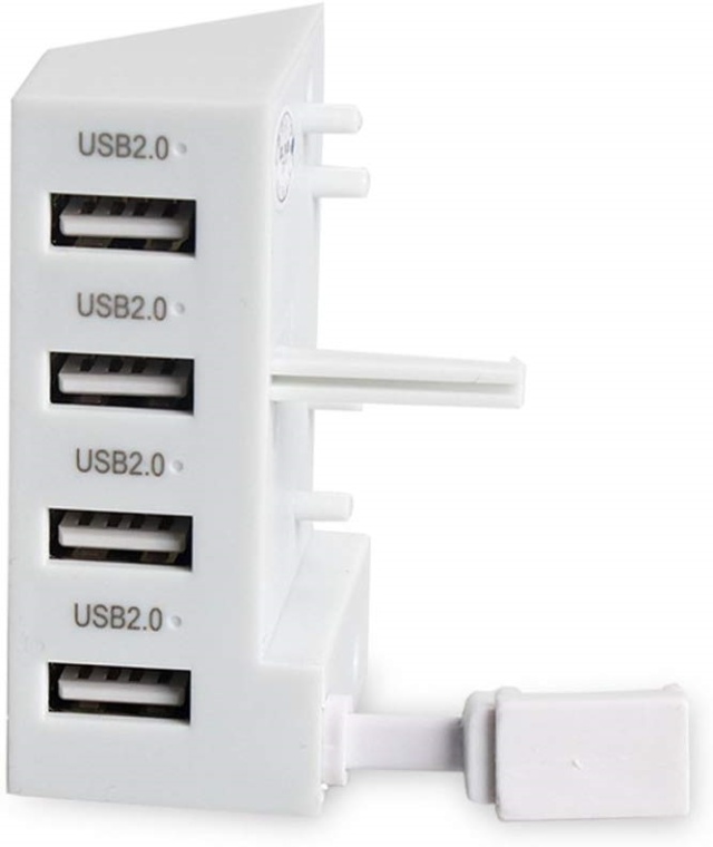 USB-keskitin, 4 porttia Xbox One S:lle, valkoinen